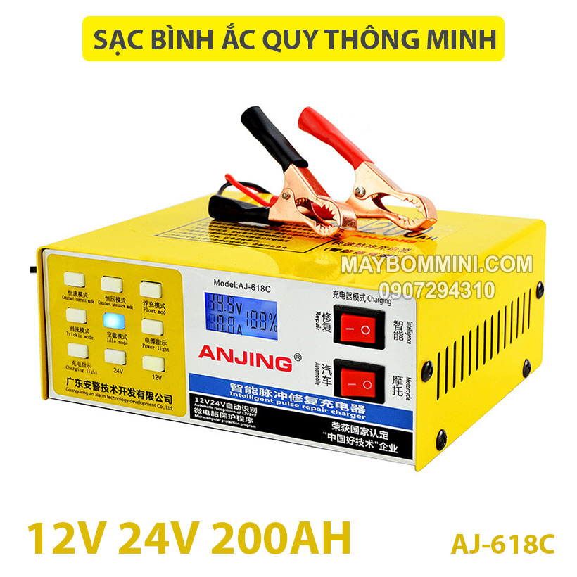 Sac Binh Ac Quy Thong Minh 12v 24v AJ 618C