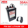 Box Pin Sac 12V 30Ah 30A MTM Lithium Gia Tot
