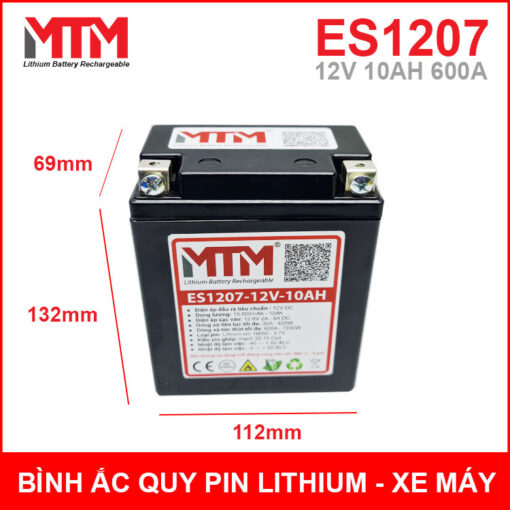 Kich Thuoc Ac Quy Xe May Pin Lithium 12v 10ah ES1207