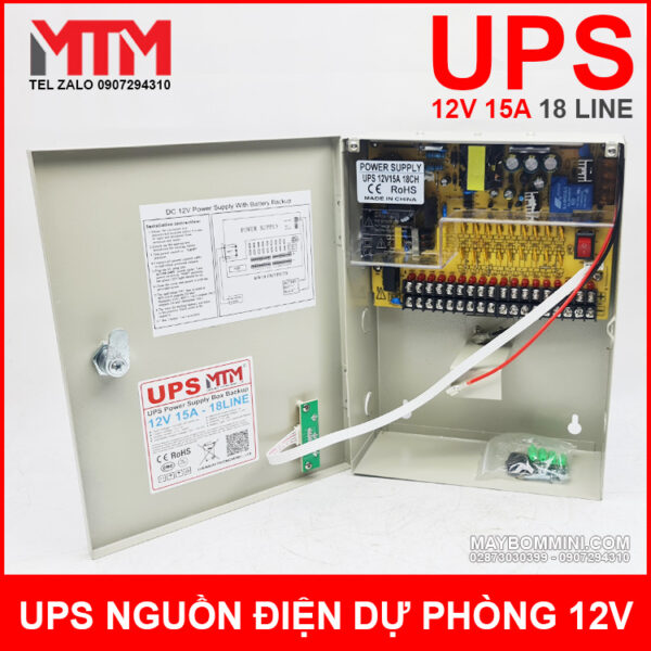 Box Nguon Dien Du Phong UPS 12V 15A 18 Line